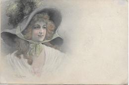 WICHERA - VIENNOISE - FEMME AU CHAPEAU BONNE ANNEE 1908 M.M.VIENNE N° 112 DEPOSE - Wichera