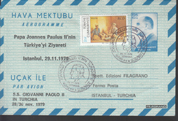 Turchia (1979) - Aerogramma Viaggio Giovanni Paolo II - Airmail