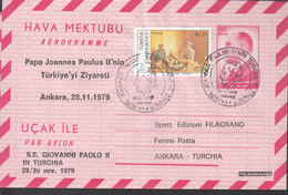 Turchia (1979) - Aerogramma Viaggio Giovanni Paolo II - Poste Aérienne
