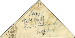 Càd T 15 VERSAILLES (72) Taxe Tampon 1 Sur Lettre Locale Avec Pliage Triangulaire Maçonnique. 1855. - TB / SUP. - R. - Andere & Zonder Classificatie
