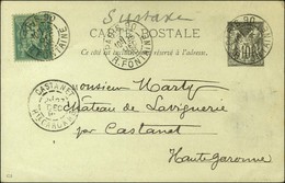 Càd De Lev. Exp. PARIS 90 / R. FONTAINE 10e Sur Entier 10c + N° 75. Mention Manuscrite '' Surtaxe ''. 1896. - SUP. - R. - Sonstige & Ohne Zuordnung