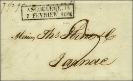 Cachet D'essai Encadré De Février 28 : ANGOULEME 15 / 7 FEVRIER 1828 (Cote : 1200). - SUP. - R. - Other & Unclassified