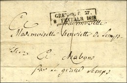 Cachet D'essai Encadré De Février 28 : GRENOBLE 37 / 8 FEVRIER 1828 (Cote : 700). - SUP. - R. - Andere & Zonder Classificatie