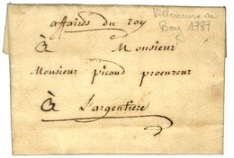 '' Affaires Du Roy '' Sur Lettre Avec Texte Daté De Villeneuve De Berg. 1787. - TB. - Frankobriefe