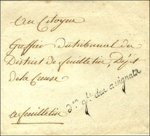 Don Gle Des Assignats (S N° 744) Sur Enveloppe Sans Texte Adressée Au District De Feuilletin (Creuse). - SUP. - Frankobriefe