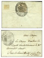 Cachet Orné COMITE REVOLre DU IIme ARRONDISSEMENT DE PARIS / MARAT (S N° 3972 A) Apposé Au Recto Et Au Verso D'une Lettr - Lettere In Franchigia Civile