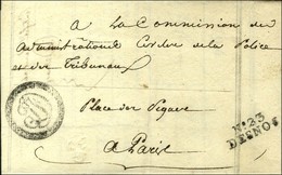 N° 23 DESNOS (S N° 9684A) + Cachet Initiales JD (S N° 9686A) Sur Lettre Avec Texte Daté Le 29 Frimaire An 3 Acheminée Pa - Frankobriefe