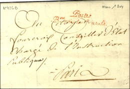 ' Postes / Bau Près Les Consuls ' (rouge) (S N° 1086 C) Sur Lettre Avec Texte Daté De Malmaison. 1804. - TB / SUP. - Civil Frank Covers