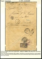 N° 122 Oblitéré Sur Lettre Recommandée 11 Ports Pour Les Etats-Unis. 1907. - TB. - RR. - Verzamelingen