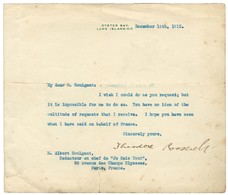 ROOSEVELT Théodore (1858-1919), 26e Président Des Etats-Unis (1901-1909). - Andere & Zonder Classificatie