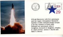 1991 USA Space Shuttle Discovery STS-48  Commemorative Cover - Amérique Du Nord