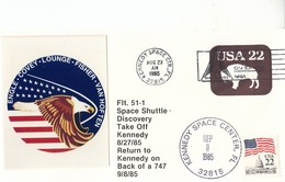 1985 USA Space Shuttle Discovery STS-51-1  Take Off Kennedy Commemorative Cover - America Del Nord
