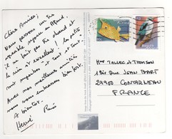 Timbre , Stamp  " Poisson , Oiseau "  Sur Cp , Carte , Postcard Du 19/01/2002 - Lettres & Documents