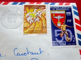 Nouméa / Aubagne Lettre Illustrée Danseur Mélanesien Tribu Poya Timbres Océanie Nouvelle-Calédonie 1979  Lettre Document - Brieven En Documenten