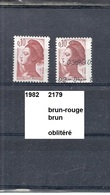 Variété De 1982 Oblitérés Y&T N° 2179 Nuance De Couleur - Used Stamps