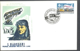 75933- JAN NAGORSKI, FIRST POLAR FLIGHT, PLANE, POLAR PHILATELY, SPECIAL COVER, 1984, ROMANIA - Polar Flights