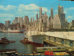 New York From Brooklyn Harbour Bateau Ship - Hudson River