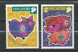 Singapore 2007.Lunar New Year Of The Pig Stamps MNH - Singapore (1959-...)