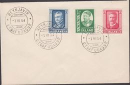 1954. Hannes Hafstein. FDC REYKJAVIK 1. VI. 54.  (Michel 293-295) - JF310225 - Storia Postale