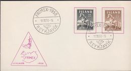 1958. PONY. FRIMEX 1958 REYKJAVIK 11.10.58. (Michel 325-326) - JF310254 - Covers & Documents