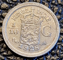 Dutch East Indies 1/10 Gulden 1928 (Silver) - Dutch East Indies