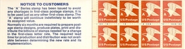 UNITED STATES (USA), 1978, Booklet 133, A-booklet, Horizontal Registermarks - 1941-80