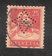 Perfin/perforé/lochung Switzerland No YT163 1921-1942 William Tell  Symbol Quadrangle Star Union De Banques Suisse Genèv - Perfins