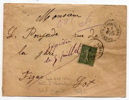 1918--Lettre Pour FIGEAC-46--type Semeuse-cachet Ambulant "Castres à Montauban" - 1877-1920: Période Semi Moderne