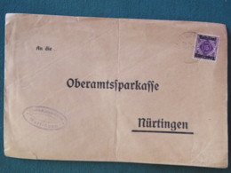 Germany 1919 Official Cover Wurtemberg Wolfschlugen To Nurtingen - Covers & Documents