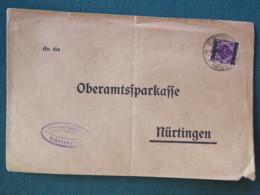 Germany 1919 Official Cover Wurtemberg Nurtingen To Nurtingen - Covers & Documents
