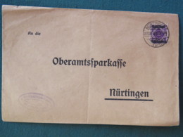 Germany 1919 Official Cover Wurtemberg Nurtingen To Nurtingen - Covers & Documents