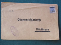 Germany 1919 Official Cover Wurtemberg Nurtingen To Nurtingen (stamp Broken) - Cartas & Documentos