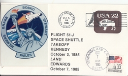 1985 USA Space Shuttle Atlantis STS-51-J Take Off And Landing Commemorative Cover - Noord-Amerika