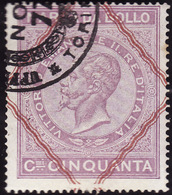 ITALIE 1863 - Fiscal - Victor Emmanuel II -  50 Centimes - Oblitéré - Fiscaux