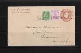 1927 NEUSEELAND → GU-Brief Mit Zusatzfrankatur Nach Lausanne/Schweiz  ►RAR◄ - Entiers Postaux