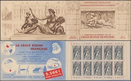 France 1952 C2001 Carnet Croix-Rouge. Vivres En Parachute, Château De Versailles, Infirmière, Aide En Montagne Brancard - Paracaidismo