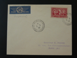 Lettre Congrès Eucharistique D'Alger Timbre Explorateurs Du Sahara Algérie 1939 - Briefe U. Dokumente