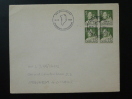 Lettre FDC Cover Bloc De 4 Slania Groenland Greenland 1968 - Briefe U. Dokumente