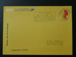 Premier Jour Flamme Jumelage St-Priest Mulheim Sur Entier Postal Liberté De Gandon 1991 - Standard Covers & Stamped On Demand (before 1995)