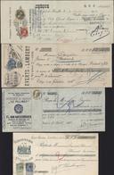 Belgique 4 Traites Avec Timbres Poste Pour Fiscal YT 1 : 74 + 75 / 2 : 60 / 3 : 75 / 4 : 56 + 60 Pub Coloniale Vinicole - Marken