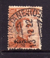 EGEO CARCHI KARKI 1921 1922 SOPRASTAMPATO D'ITALIA ITALY OVERPRINTED CENT. 20c FILIGRANA WATERMARK USATO USED OBLITERE' - Egeo (Carchi)