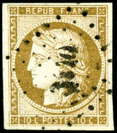 Oblit. N°1a 10c Bistre Brun, Signé JF Brun - TB - 1849-1850 Ceres
