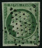 Oblit. N°2 15c Vert - TB - 1849-1850 Cérès