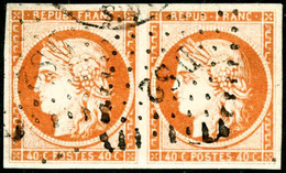 Oblit. N°5a 40c Orange Vif, Paire Obl DS2 - TB - 1849-1850 Cérès