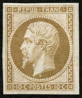 ** N°9e 10c Bistre, Réimp, Pli De Gomme Vertical - B - 1852 Louis-Napoleon