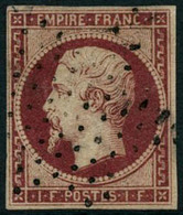 Oblit. N°18 1F Carmin, Obl Petites Marges - TB - 1853-1860 Napoléon III