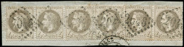 N°27 4c Gris, Bande De 4 + Paire S/fragment GC 2046 - TB - 1863-1870 Napoleone III Con Gli Allori