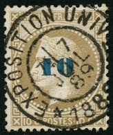 Oblit. N°34 10 Sur 10c Obl Expo Universelle De 89 - TB - 1863-1870 Napoléon III Con Laureles