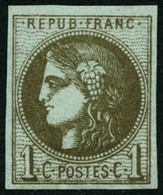 Oblit. N°39Cb 1c Olive Foncé R3 - TB - 1870 Emission De Bordeaux