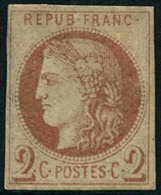 ** N°40Af 2c Chocolat Clair, R1 Impression Fine De Tours - TB - 1870 Ausgabe Bordeaux